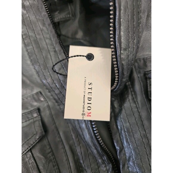 Maurices Faux Leather Jacket Size Small Olive 4M07L27 New With Tags Studio M - Picture 3 of 9